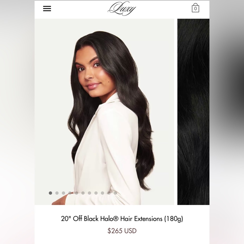 Luxy hair 20” off black halo extensions - never worn